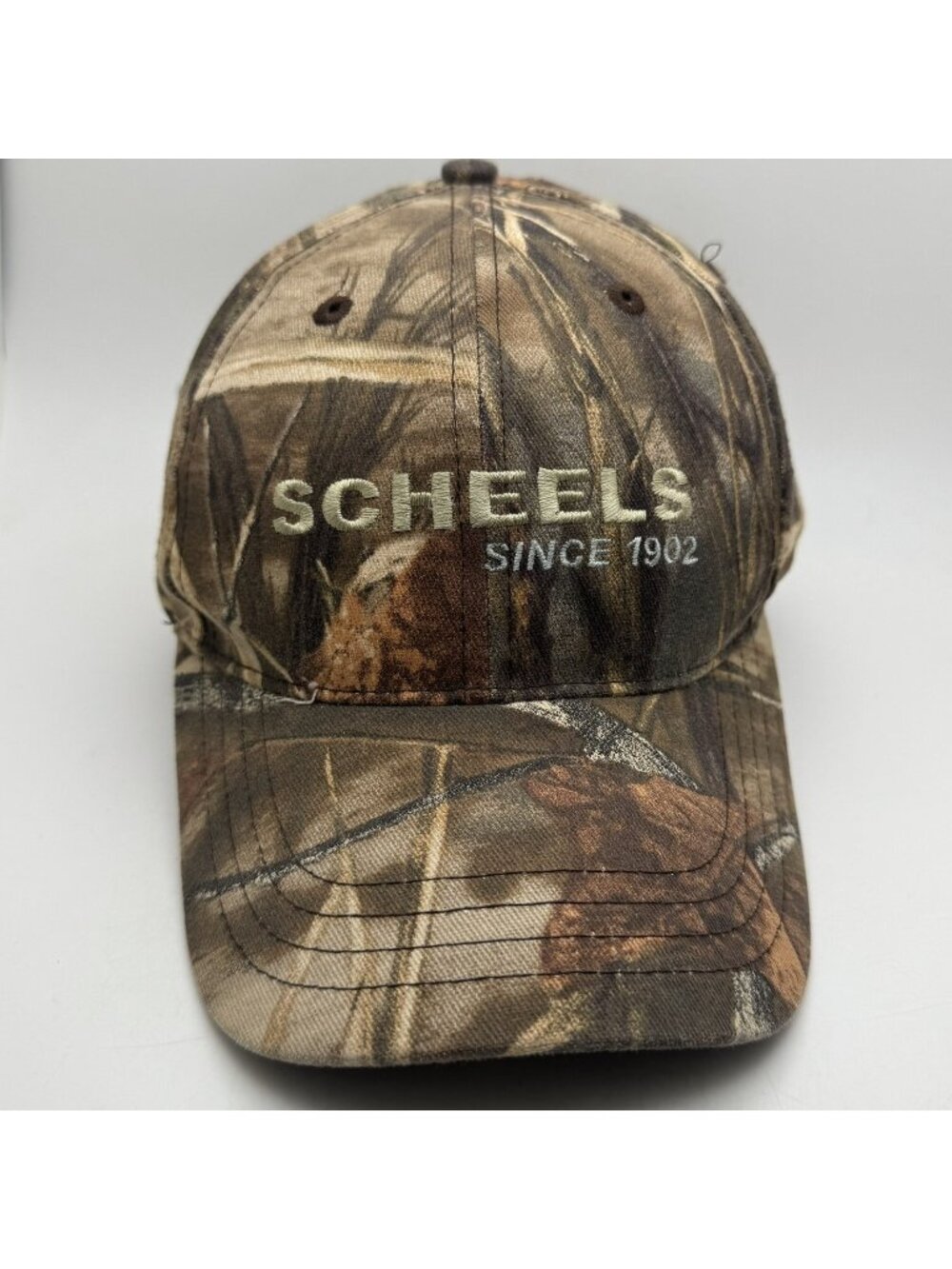 SCHEELS Since 1902 Mens Camouflage Baseball Cap Hat Adjustable Outdoor Hunting